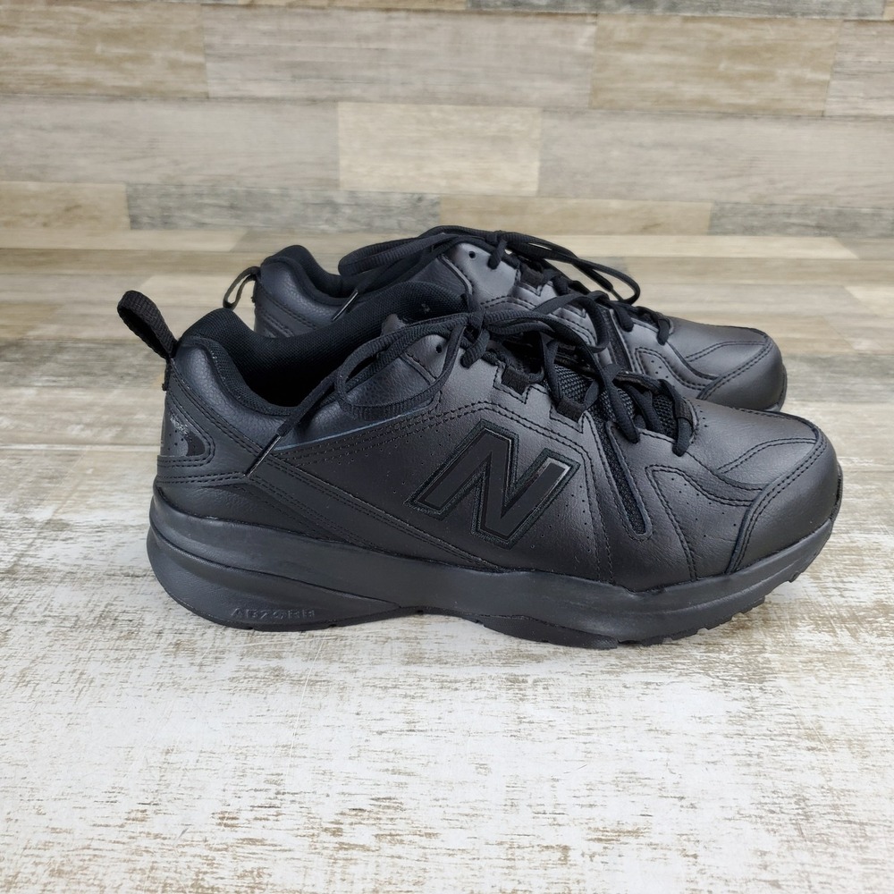 New Balance 608 V5 Mens Shoes Sz 9 4E Trainer Black Leather Lace-Up Sneakers